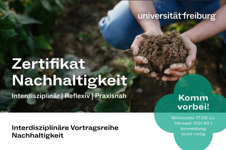 Plakat zur Vortragsreihe „Zertifikat Nachhaltigkeit"