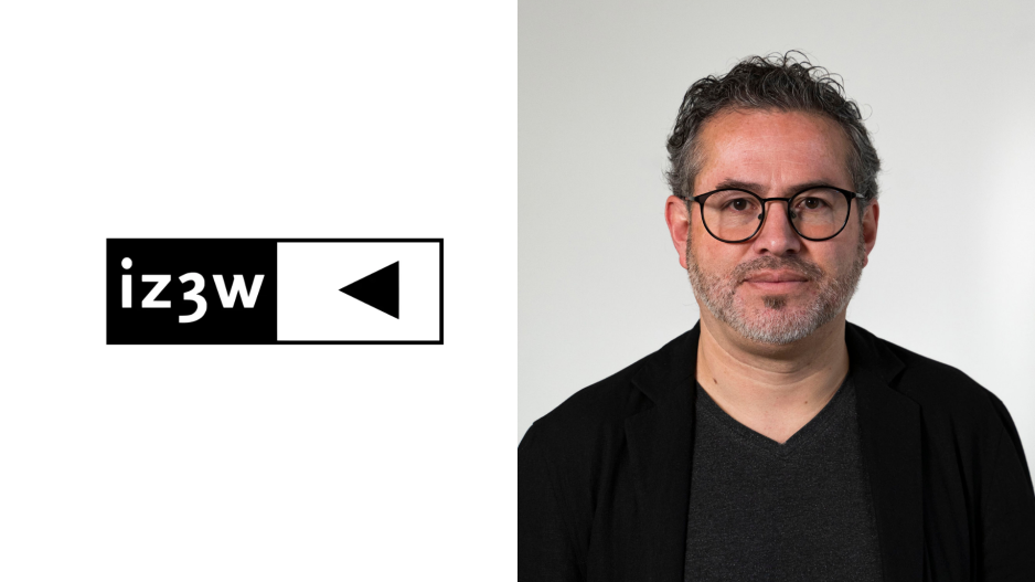 Portrait von Fabricio Rodríguez neben dem Logo der iz3w