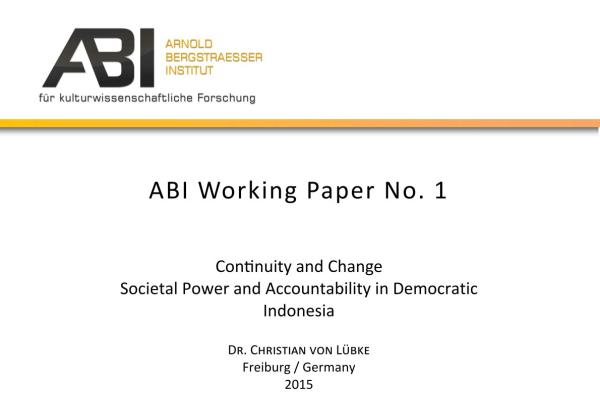 ABI Working Paper No° 1