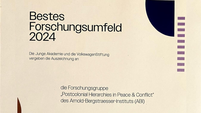 Die Urkunde zur Auszeichnung